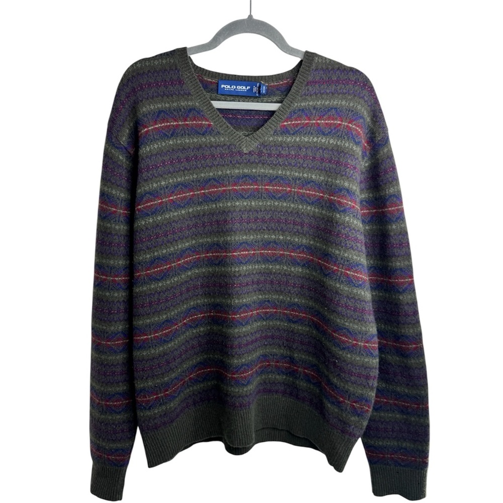 Polo Golf by Ralph Lauren Wool Southwestern Knit Pullover Sweater size XL